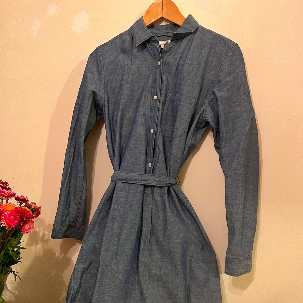Gap - Buttondown Shirt Dress - Dusty Blue - Small